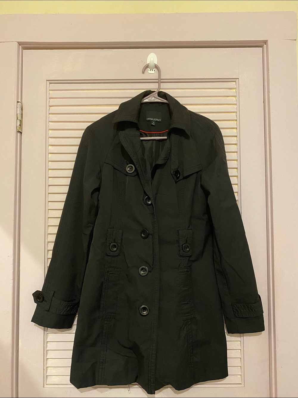 Cynthia Rowley Black Lightweight Trench Coat Jacket